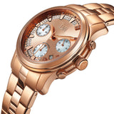 JBW Alessandra Rose Gold-tone Diamond Chronograph Dial Rose Gold-tone Steel Bracelet Ladies Watch #JB-6217-L - Watches of America #2
