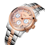 JBW Alessandra Rose Gold-tone Diamond Chronograph Dial Two-tone Steel Bracelet Ladies Watch #JB-6217-M - Watches of America #2