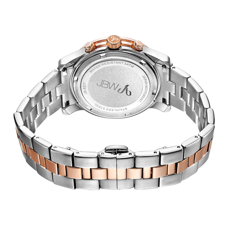 JBW Alessandra Rose Gold-tone Diamond Chronograph Dial Two-tone Steel Bracelet Ladies Watch #JB-6217-M - Watches of America #3