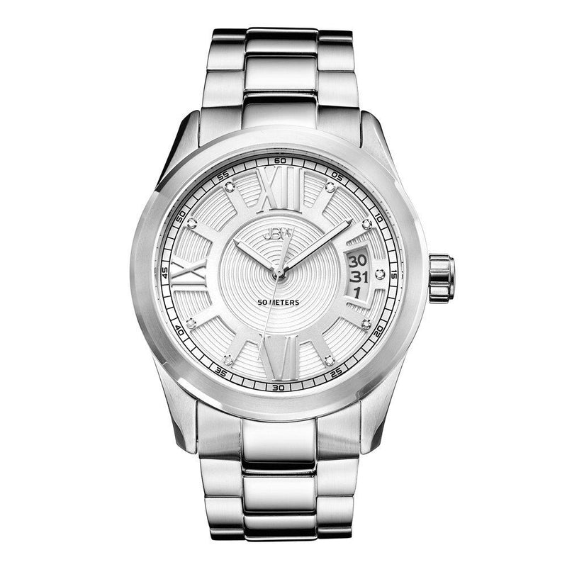 JBW Bond Silver Dial Diamond Men's Watch #J6311B - Watches of America