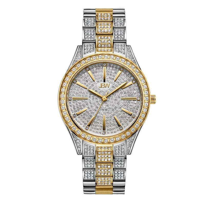 JBW Cristal 34 Quartz Diamond Gold Dial Ladies Watch #J6383D - Watches of America