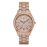 JBW Cristal 34 Quartz Diamond Rose Gold Dial Ladies Watch #J6383B - Watches of America