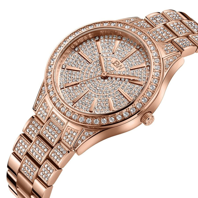 JBW Cristal 34 Quartz Diamond Rose Gold Dial Ladies Watch #J6383B - Watches of America #2