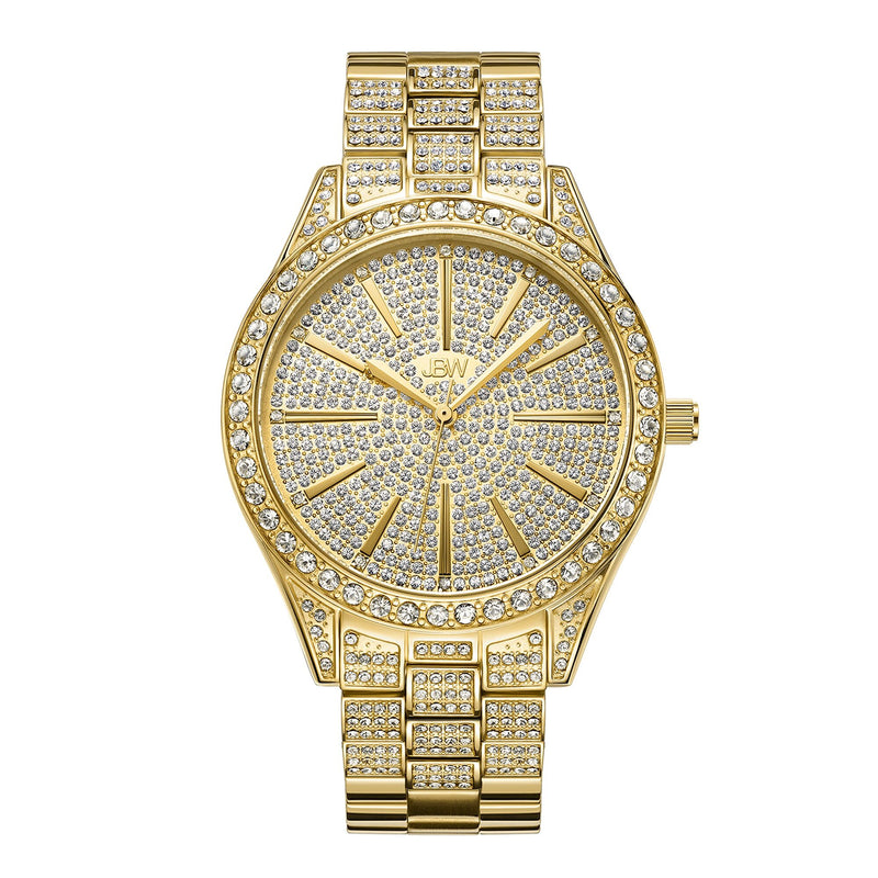 JBW Cristal Quartz Crystal Gold Crystal Pave Dial Ladies Watch #J6346A - Watches of America