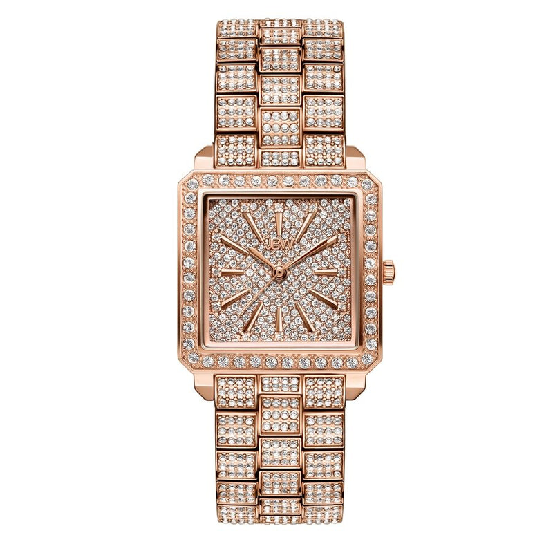 JBW Cristal Quartz Diamond Crystal Rose Dial Ladies Watch #J6386B - Watches of America