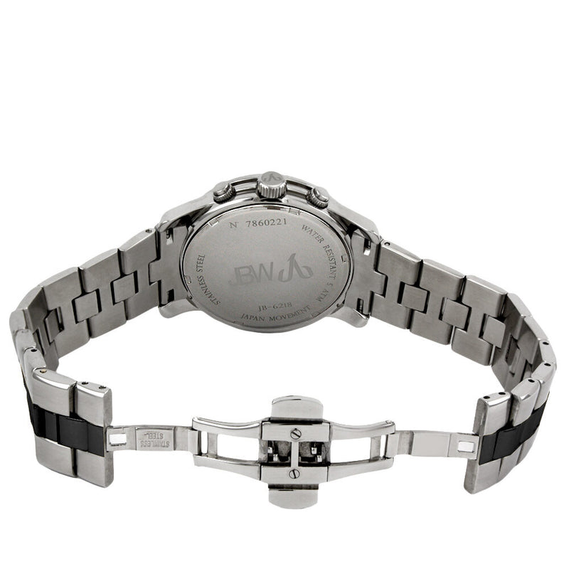 JBW Delano Black Chronograph Diamond Dial Two-Tone Steel Bracelet Men's Watch #JB-6218-A - Watches of America #3