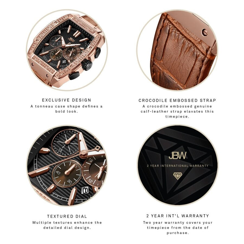 JBW Echelon Chronograph Quartz Diamond Grey Dial Men's Watch #J6379D - Watches of America #4
