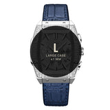 JBW Echelon Quartz Silver Dial Blue Leather Men's Watch #J6379C - Watches of America #5