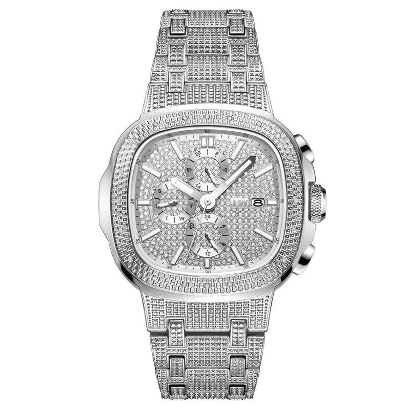 JBW Heist Quartz Diamond Silver Dial Men's Watch #J6380D - Watches of America