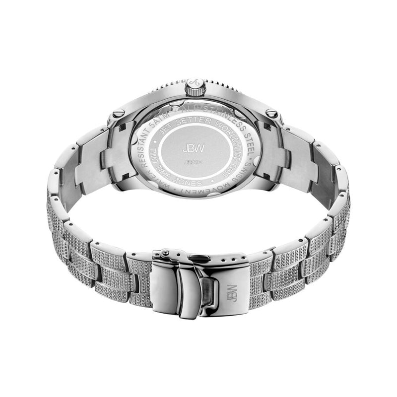 Jbw Jet Setter GMT Quartz Diamond Silver Dial Men's Watch #J6370B - Watches of America #3