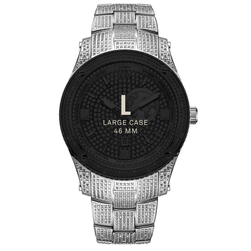 Jbw Jet Setter GMT Quartz Diamond Silver Dial Men's Watch #J6370B - Watches of America #5