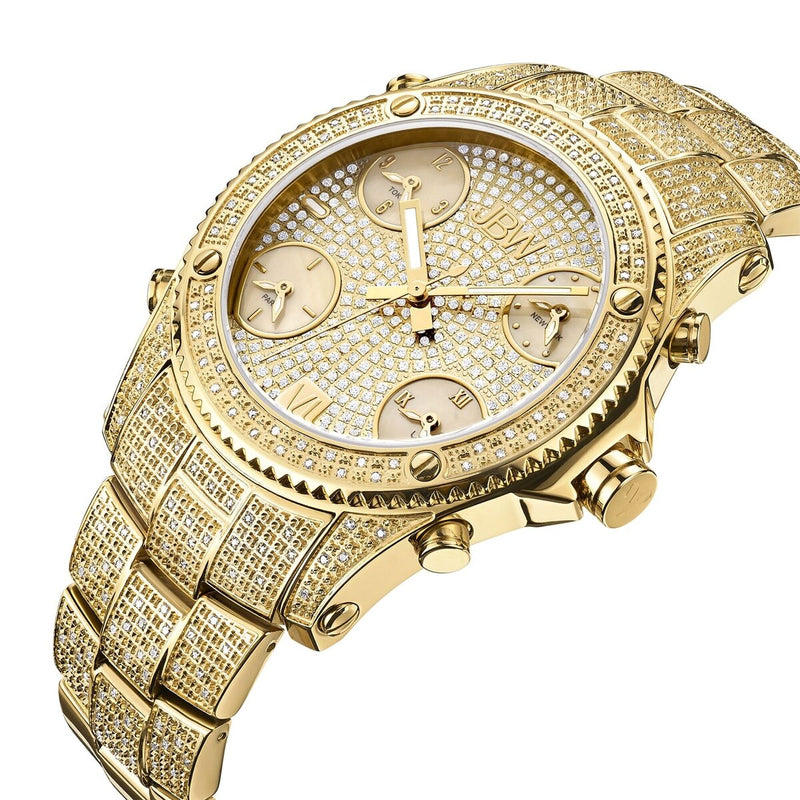 JBW Jet Setter Gold-tone Multiple Time-Zone Diamond Men's Watch #JB-6213-A - Watches of America #2