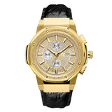 JBW 10 YR Anniversary Saxon 0.16 ctw Diamond and 18K Gold-plated Men's Watch #JB-6101L-10A - Watches of America