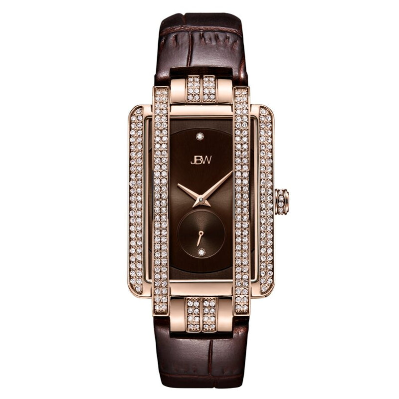 JBW Mink Quartz Diamond Crystal Brown Dial Ladies Watch #J6358L-B - Watches of America