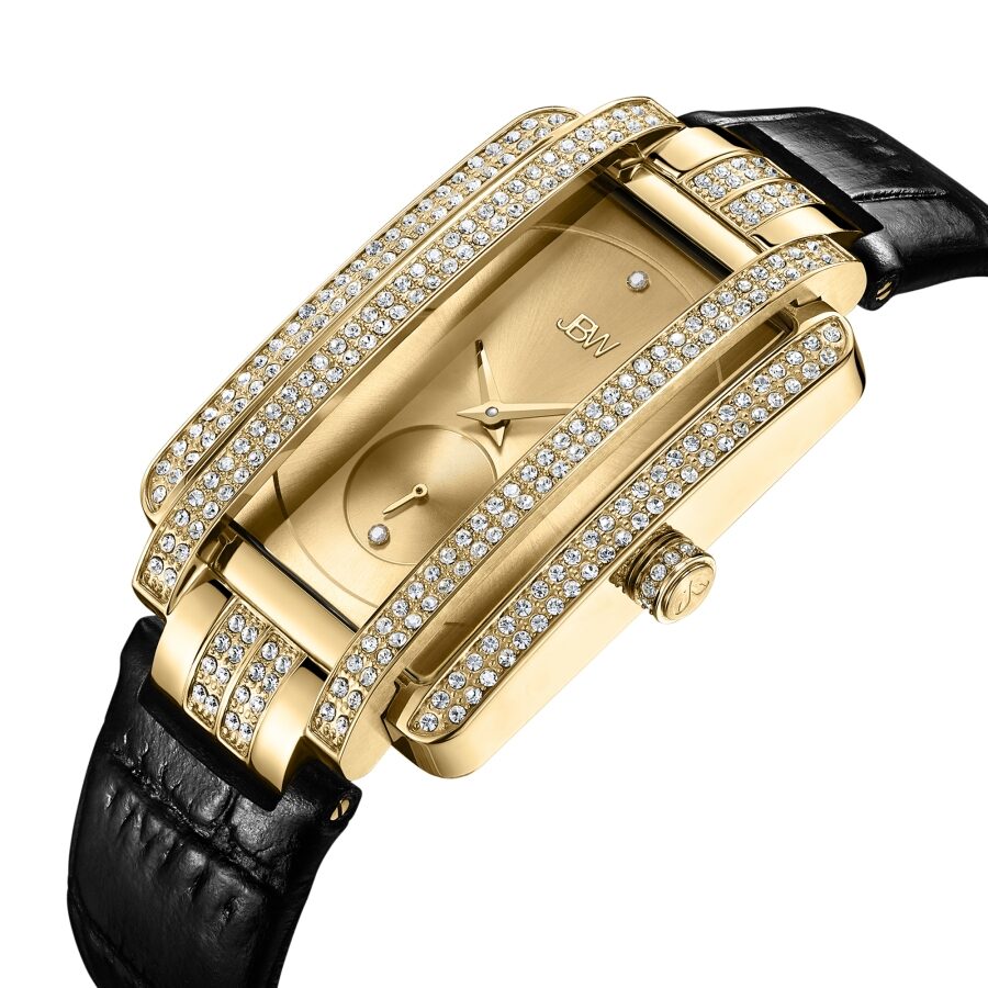 JBW Mink Quartz Diamond Crystal Gold Dial Ladies Watch J6358L D