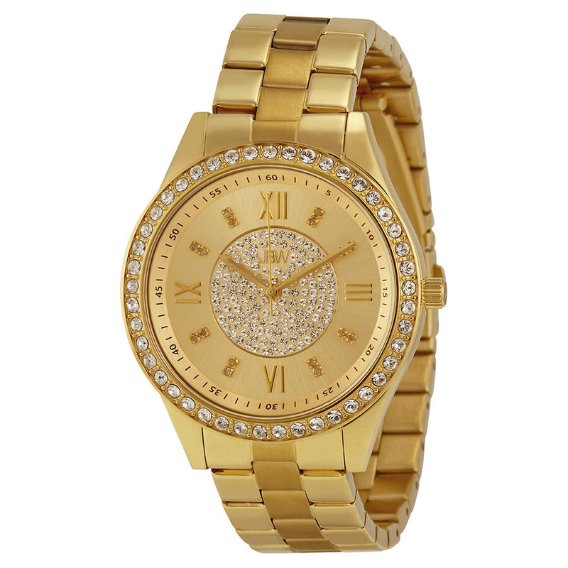 JBW Mondrian Gold Diamond Dial 18kt Gold Plated Stainless Steel Ladies Watch #J6303B - Watches of America