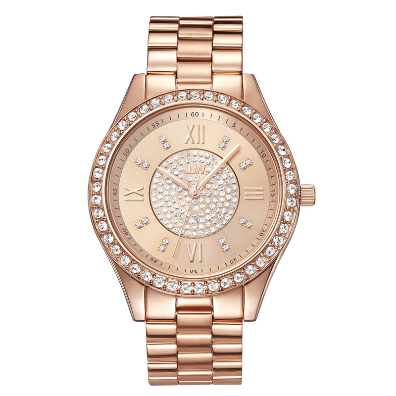 JBW Mondrian Quartz Diamond Crystal Rose Dial Ladies Watch #J6303C - Watches of America