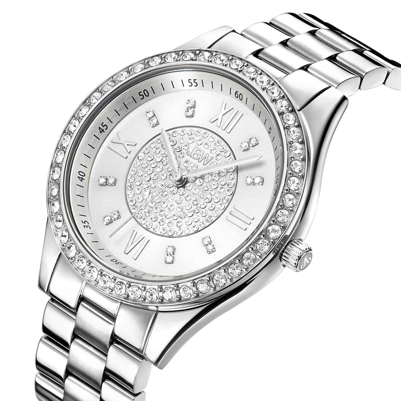 JBW Mondrian Silver Diamond Dial Stainless Steel Ladies Watch #J6303A - Watches of America #2