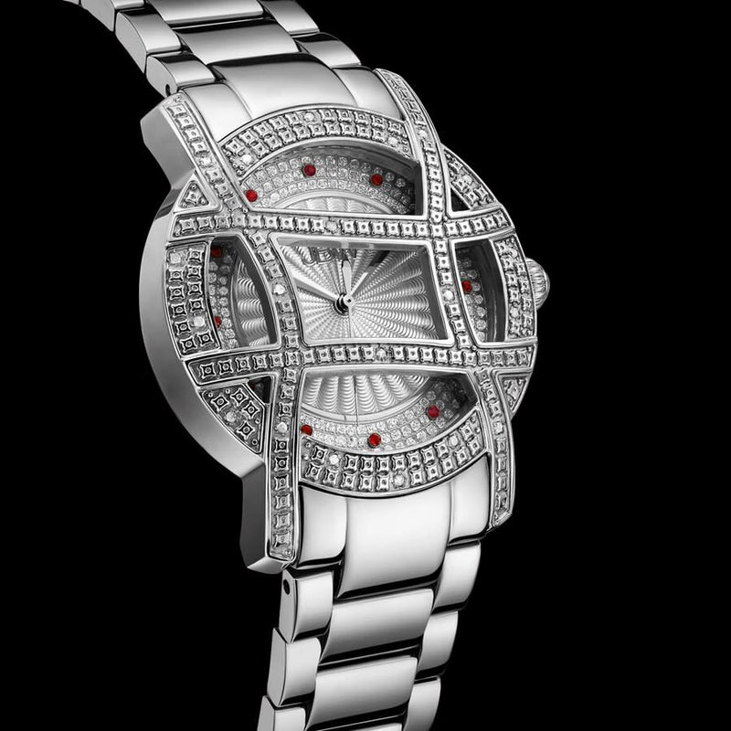 JBW Olympia Quartz Silver Dial Ladies Watch #JB-6214-10C - Watches of America #5
