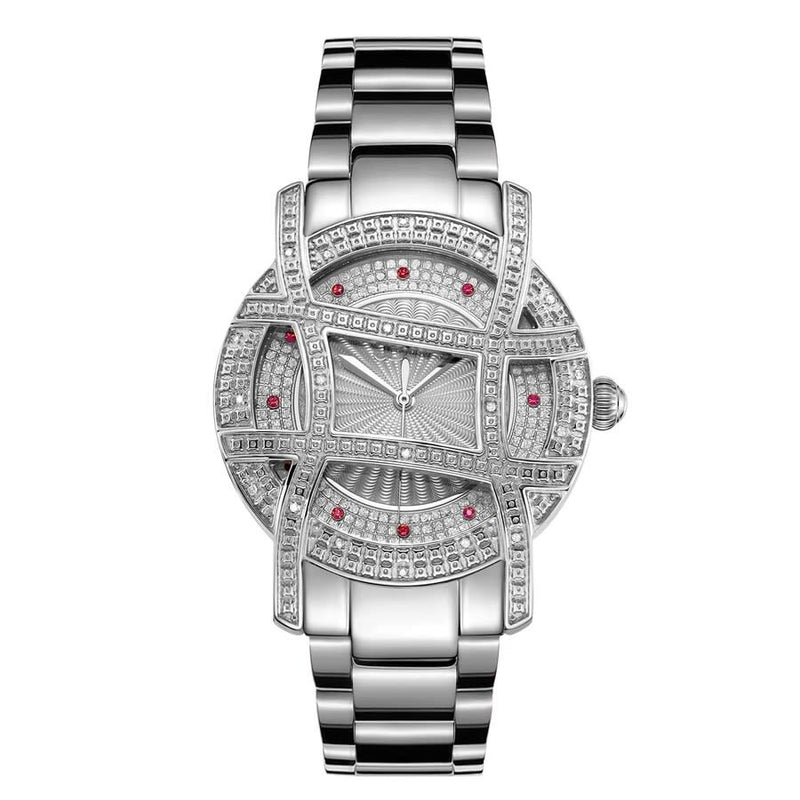 JBW Olympia Quartz Silver Dial Ladies Watch #JB-6214-10C - Watches of America