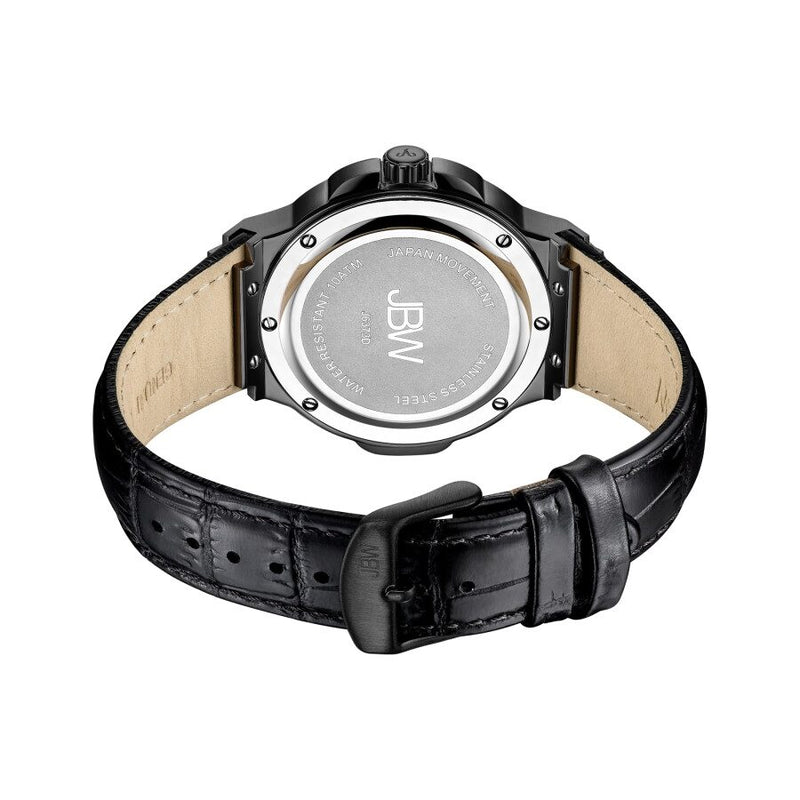 JBW Saxon 48 Quartz Diamond Black Dial Men's Watch #J6373D - Watches of America #3