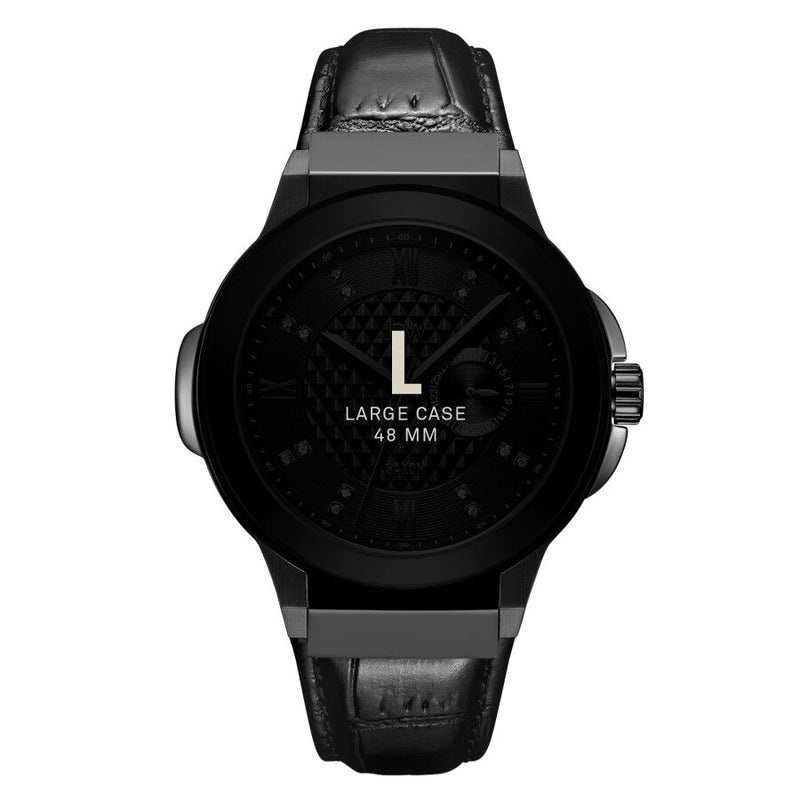 JBW Saxon 48 Quartz Diamond Black Dial Men's Watch #J6373D - Watches of America #5