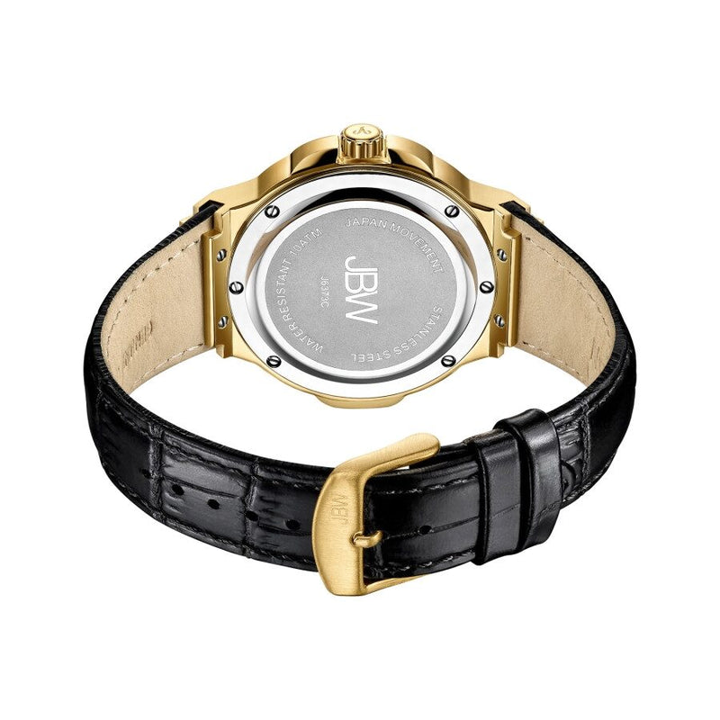 JBW Saxon 48 Quartz Diamond Gold Dial Men's Watch #J6373C - Watches of America #3