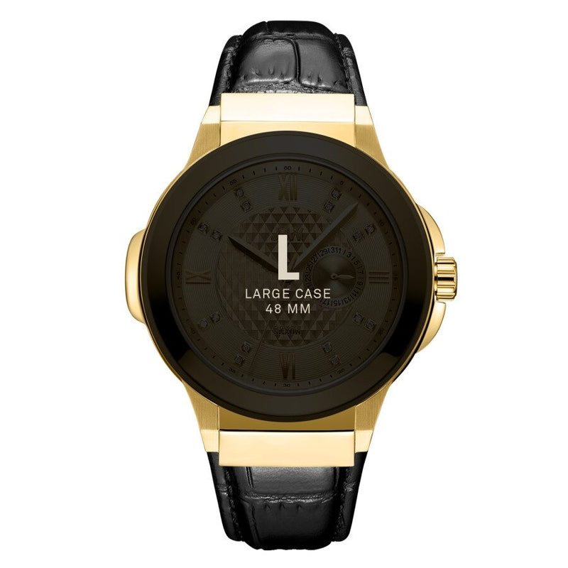 JBW Saxon 48 Quartz Diamond Gold Dial Men's Watch #J6373C - Watches of America #5