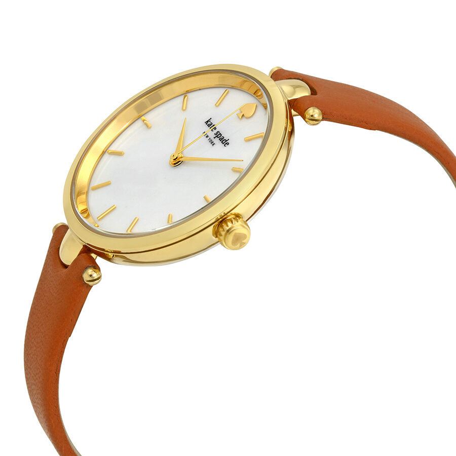 Kate Spade Holland Reloj de mujer de cuero marrón con esfera