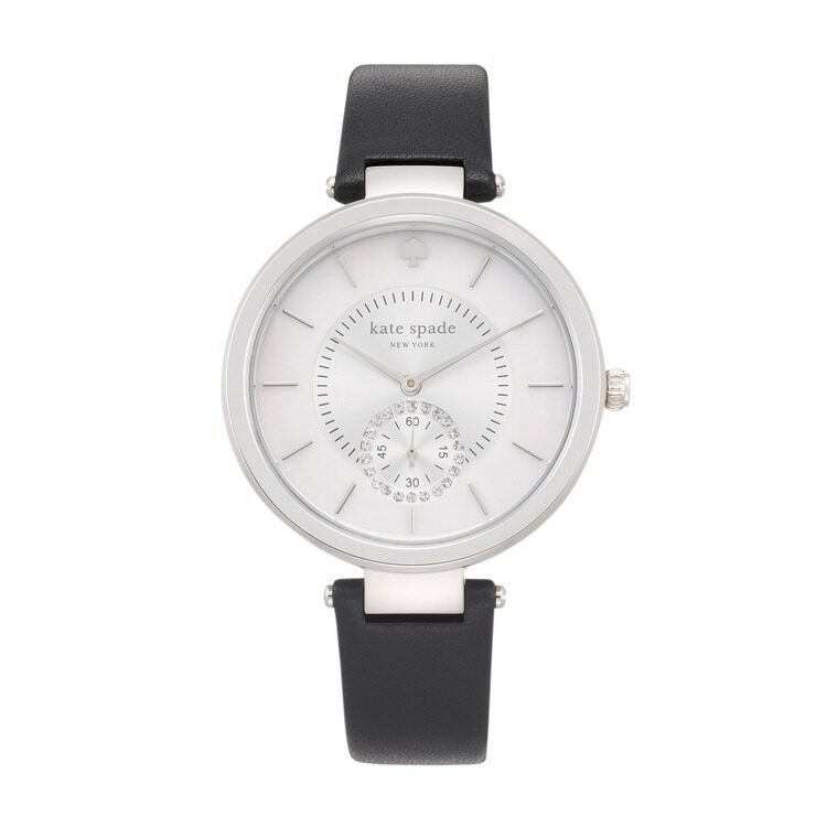 Kate Spade Perry Mother of Pearl Dial Black Leather Ladies Watch #1YRU0750 - Watches of America