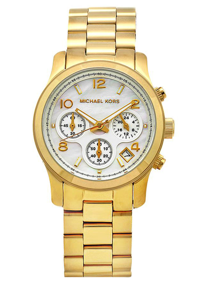 Michael Kors Mother Pearl Chrono Gold Watch  MK5305 - Watches of America