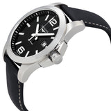 Longines Conquest Black Dial Black Leather Men's 43mm Watch #L37604563 - Watches of America #2