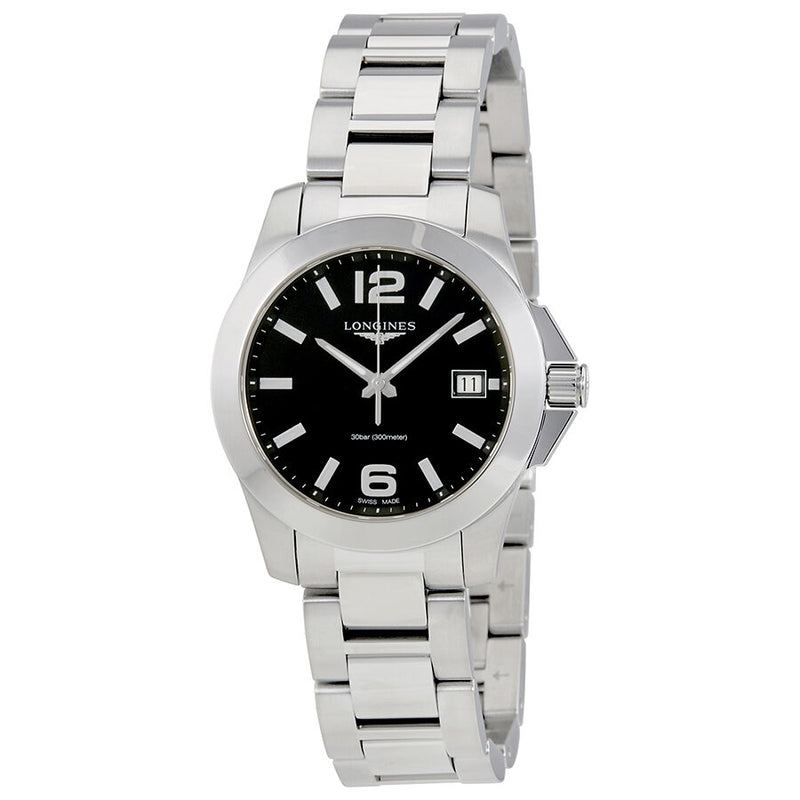 Longines Conquest Black Dial Ladies Watch #L33774586 - Watches of America