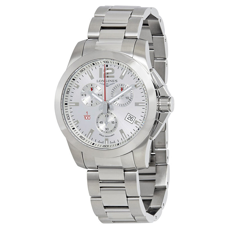 Longines Conquest Chronograph Silver Dial Men's Watch #L38004766 - Watches of America