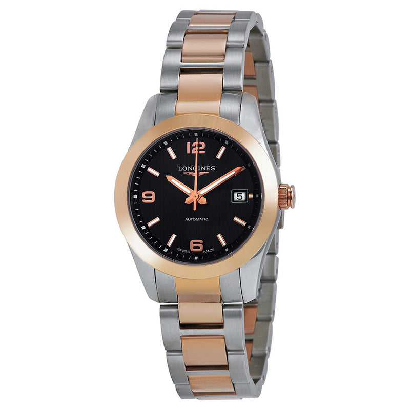 Longines Conquest Classic Automatic Stainless Steel and 18kt Rose Gold Ladies Watch #L2.285.5.56.7 - Watches of America
