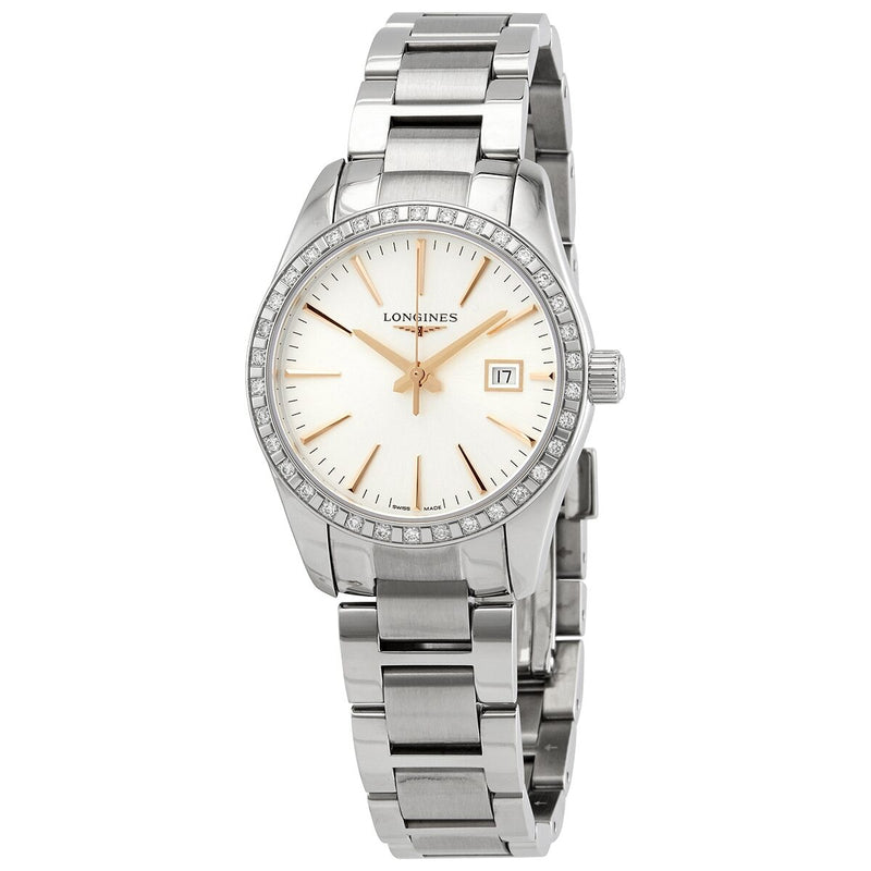 Longines Conquest Classic Quartz Silver Dial Ladies Watch L22860726#L2.286.0.72.6 - Watches of America