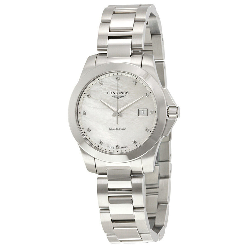 Longines Conquest Mother of Pearl Dial Ladies Watch #L3.378.4.87.6 - Watches of America