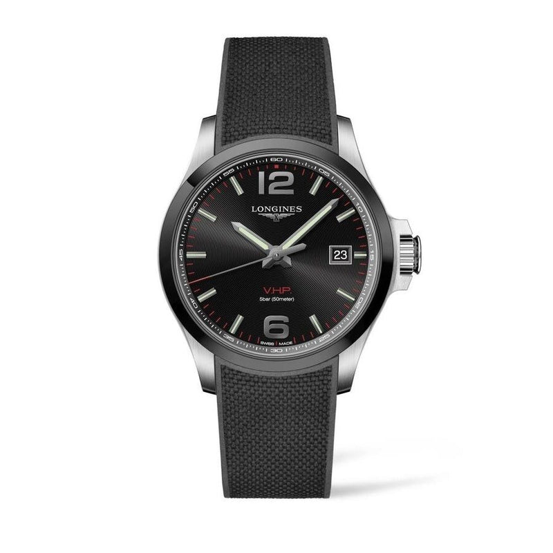 Longines Conquest Quartz Black Dial Men's Watch L37294569#L3.729.4.56.9 - Watches of America