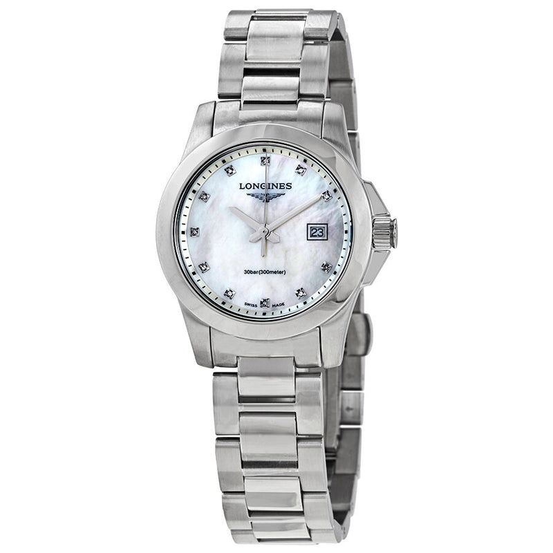 Longines Conquest Quartz Diamond Ladies Watch #L3.376.4.87.6 - Watches of America