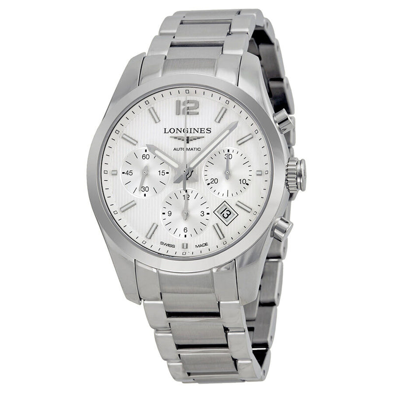 Longines Conquest Silver Dial Chronograph Stainless Steel Men's Watch L27864766#L2.786.4.76.6 - Watches of America