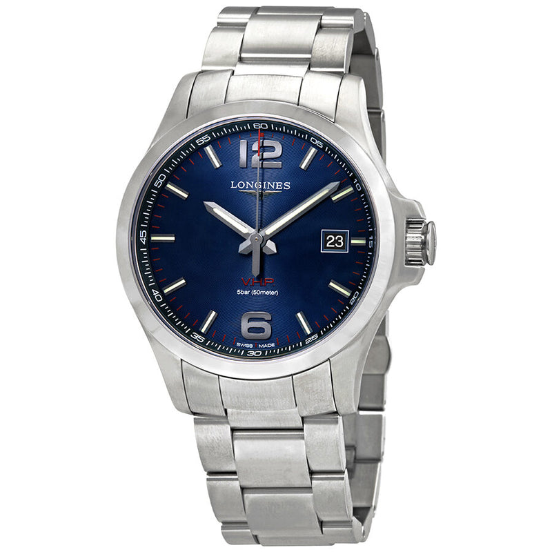 Longines Conquest V.H.P. Quartz Blue Dial Men's Watch #L3.726.4.96.6 - Watches of America