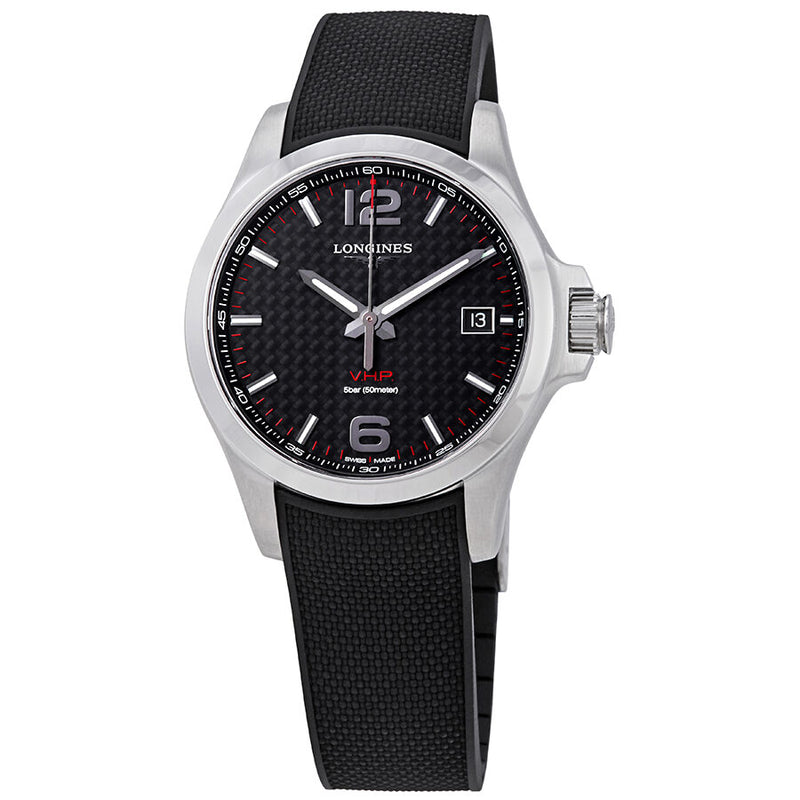 Longines Conquest V.H.P. Carbon Fiber Dial Men's Watch L37164669#L3.716.4.66.9 - Watches of America