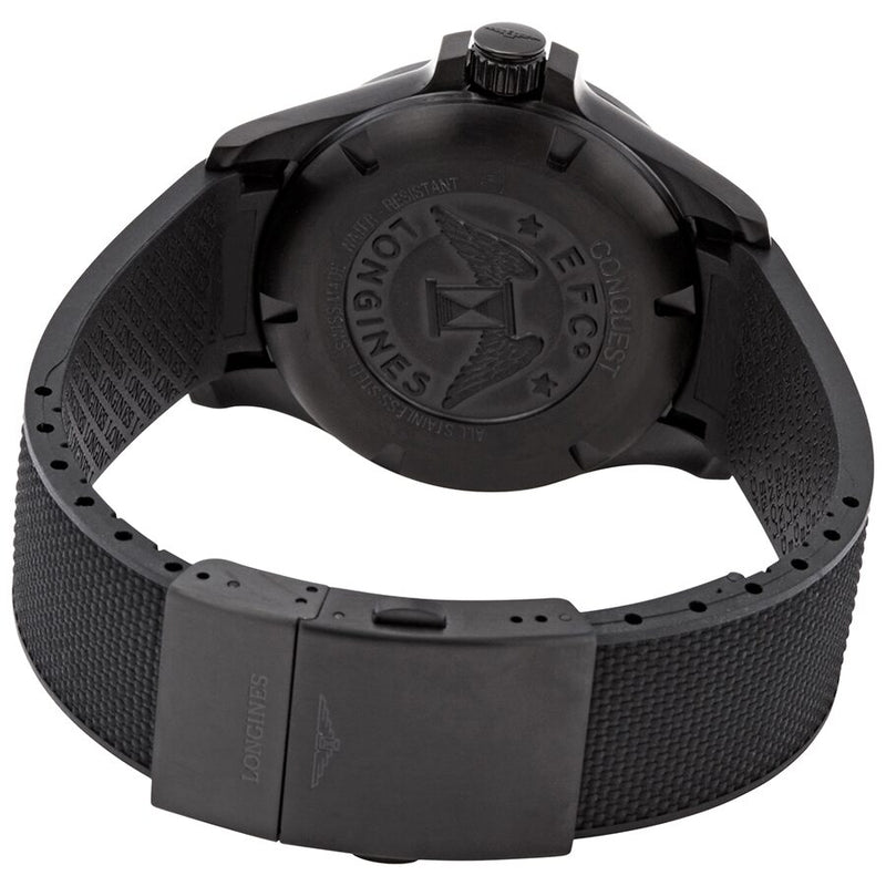 Longines Conquest V.H.P. Perpetual Quartz Black Carbon Dial Men's Watch #L3.726.2.66.9 - Watches of America #3