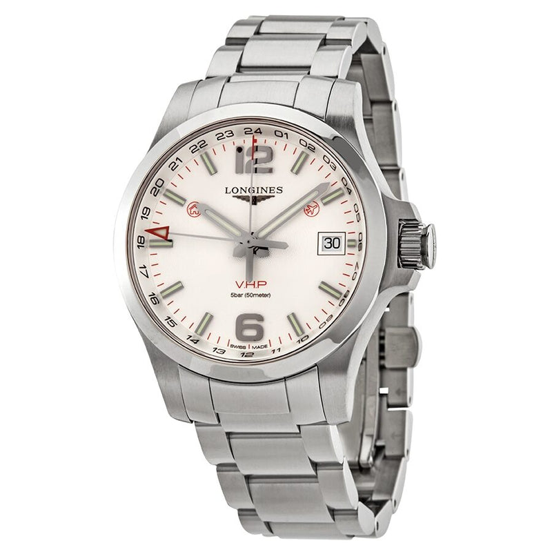 Longines Conquest V.H.P. Quartz Silver Dial Men's Watch #L37184766 - Watches of America