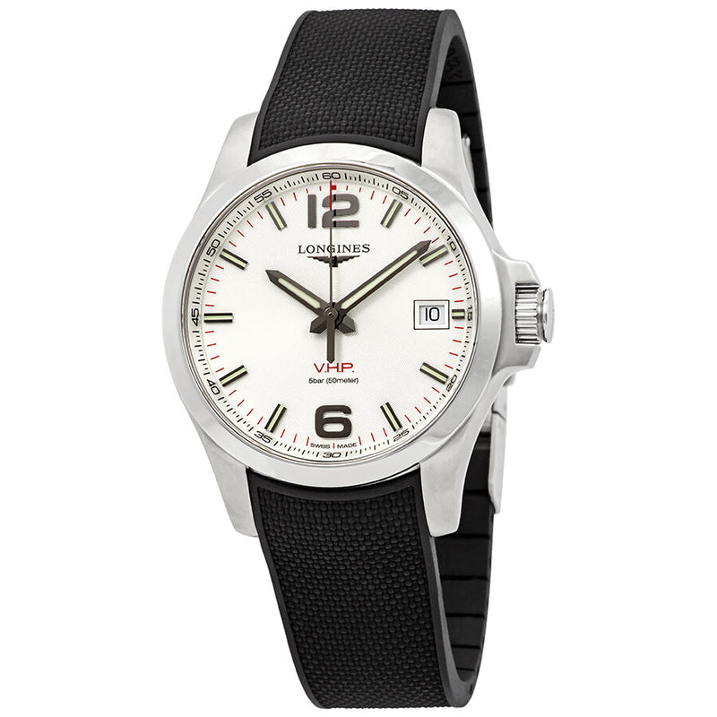 Longines Conquest V.H.P. White Dial Men's Watch L37164769#L3.716.4.76.9 - Watches of America