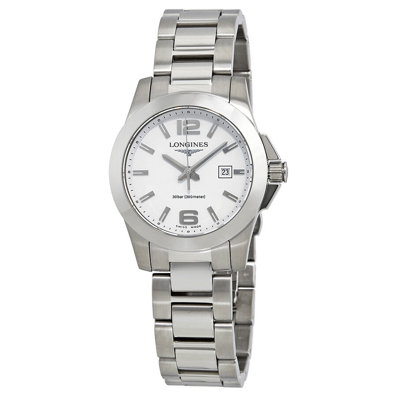 Longines Conquest White Dial Ladies Watch #L3.277.4.16.6 - Watches of America
