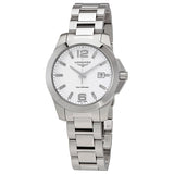 Longines Conquest White Dial Stainless Steel Ladies Watch #L3.378.4.16.6 - Watches of America