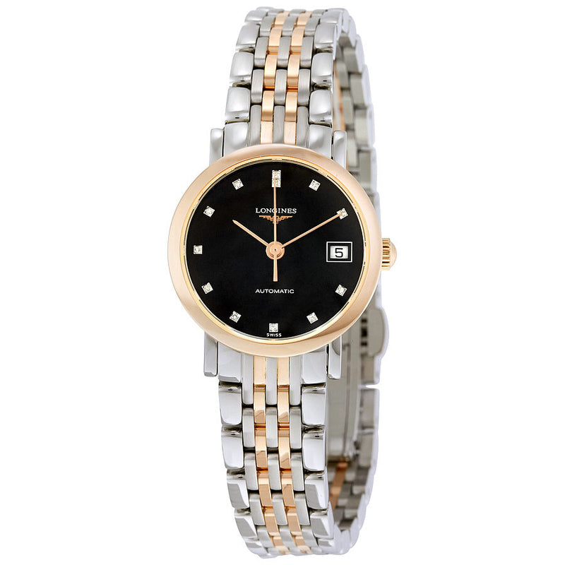 Longines Elegant Automatic Black Dial Ladies Watch #L4.309.5.57.7 - Watches of America