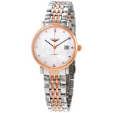 Longines Elegant Automatic Diamond White Mother of Pearl Dial Ladies Watch #L4.310.5.87.7 - Watches of America