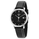 Longines Elegant Black Diamond Dial Automatic Ladies Watch #L4.310.4.57.2 - Watches of America